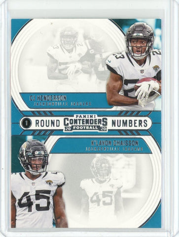 2020 Panini Contenders NFL CJ Henderson Klavon Chaisson Round Numbers Card #RN-HC