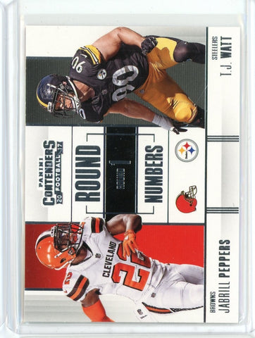 2017 Panini Contenders NFL Jabrill Peppers TJ Watt Card #RN-3