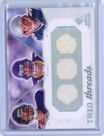 2008 Upper Deck SP NFL Flacco Booty O'Connnel Trio Threads Patch Card #TT-FBO /45