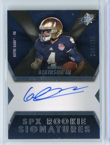 2014 Upper Deck SPX NFL George Atkinson III Auto Card #142 /299