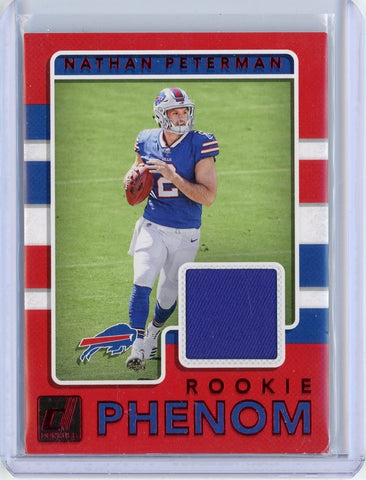 2017 Panini Donruss NFL Nathan Peterman Rookie Phenom Patch Card #35 Bills