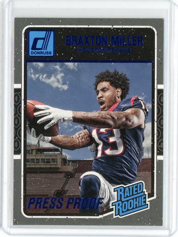 2016 Panini Donruss NFL Braxton Miller Rated Rookie Press Proof Card #353 Texans