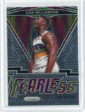 2020-21 Panini Prizm Basketball Zion Williamson Fearless Card #7