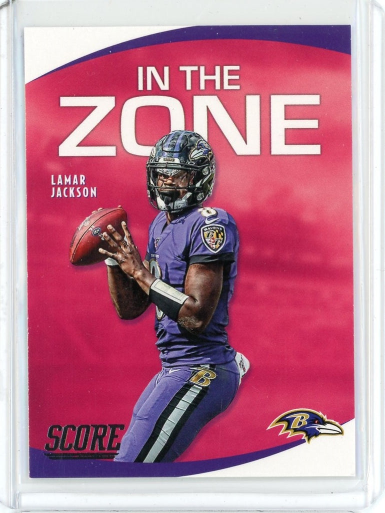 2020 Panini Score NFL Lamar Jackson In the Zone Card #IZ-LJ