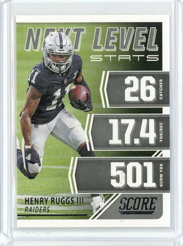 2021 Panini Score NFL Henry Ruggs II Next Level Stats Card #NL25