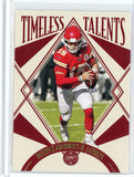 2021 Panini Legacy NFL Patrick Mahomes II Timeless Talents Card #TT-19