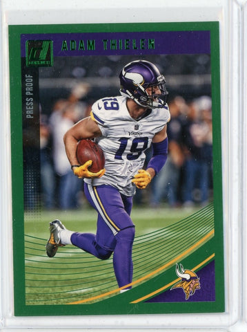 2018 Panini Donruss NFL Adam Thielen Green Press Proof Card #174