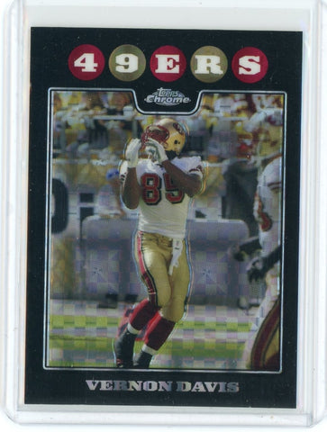 2008 Topps Chrome NFL Vernon Davis Refractor Card #TC103 49ers