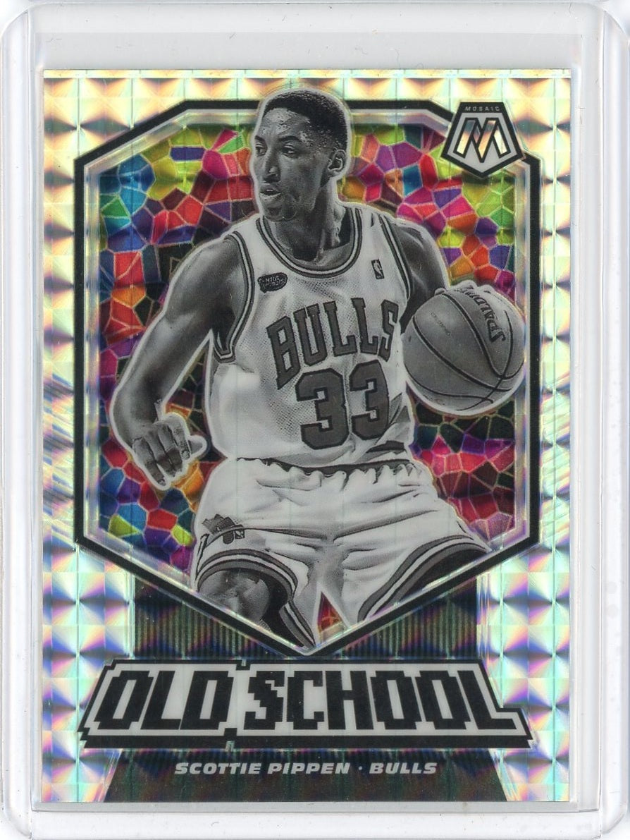 2019-20 Panini Mosaic Basketball Scottie Pippen Old School Silver Prizm Card #11