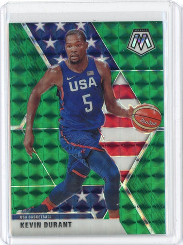 2019-20 Panini Mosaic Basketball Kevin Durant USA Green Prizm Card #251