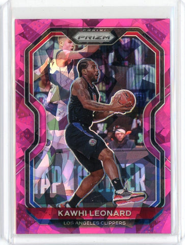 2020-21 Panini Prizm Basketball Kawhi Leonard Pink Cracked Ice Prizm Card #209