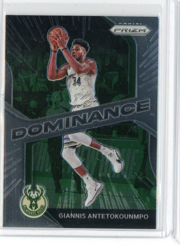 2020-21 Panini Prizm Basketball Giannis Antetokounmpo Dominance Card #7