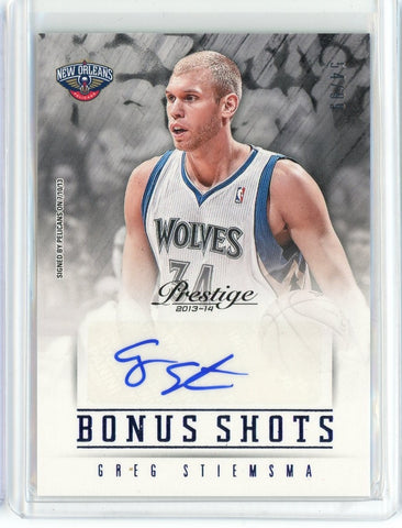 2013-14 Panini Prestige Basketball Greg Stiemsma Bonus Shots Auto Card #4 /99