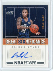 2018-19 Panini Hoops Basketball Jairus Lyles Great Signifance Auto Card #GS-JLS