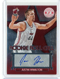 2012-13 Panini Totally Certified Basketball Justin Hamilton Rookie Roll Call Auto Card #91