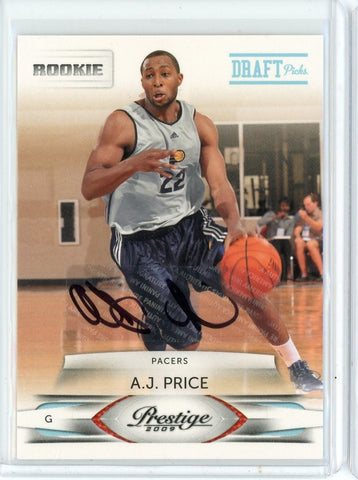 2009-10 Panini Prestige Basketball Aj Price Rookie Auto Card #196 /699