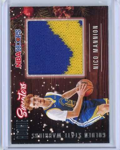 2020-21 Panini NBA Hoops Basketball Nico Mannion Rookie Sweaters Card #RSW-NMA