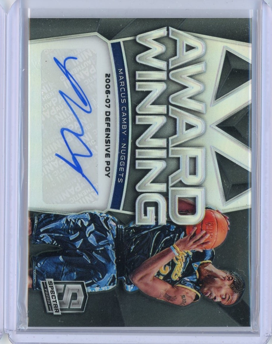 2018-19 Panini Spectra Basketball Marcus Camby Award Winning Auto Card #AW-MCB /75