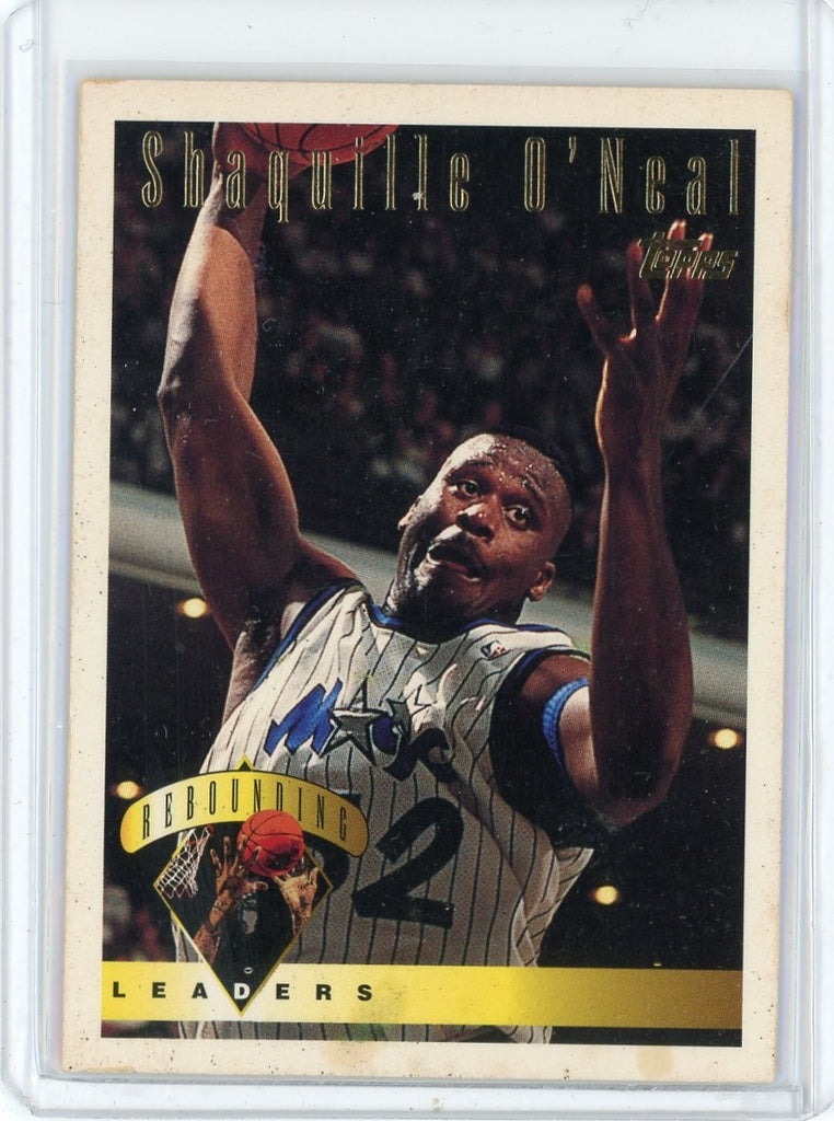 1994-95 Topps Basketball Shaquille O'Neal Rebounding Leaders Card #13