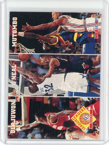 1993-94 Skybox Basketball Shaquille O'Neal Olajuwon Mutombo Card #290