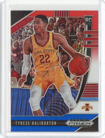 2020-21 Panini Prizm Draft Picks Basketball Tyrese Haliburton Red White Blue Prizm RC Card #50