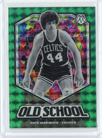 2019-20 Panini Mosaic Basketball Pete Maravich Old School Green Prizm Card #17