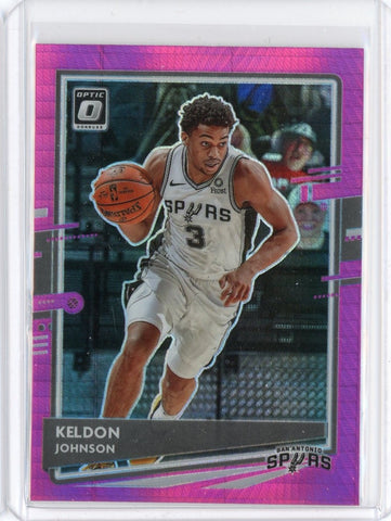 2020-21 Panini Donruss Optic Basketball Keldon Johnson Hyper Pink Prizm Card #10