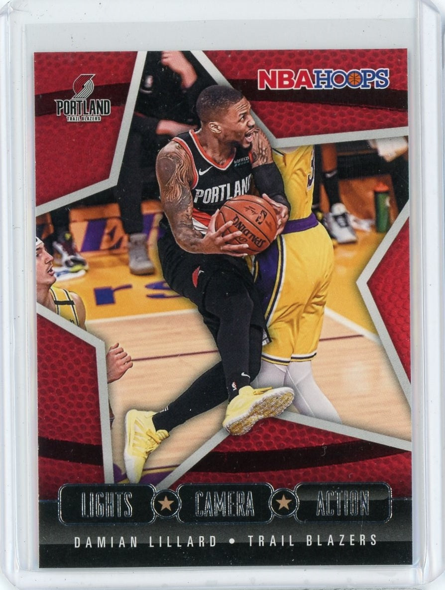 2020-21 Panini NBA Hoops Basketball Damian Lillard Lights Camera Action Card #17