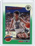 2019-20 Panini NBA Hoops Basketball John Stockton Tribute Green Prizm Card #292