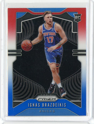 2019-20 Panini Prizm Basketball Ignas Brazdeikis Red White Blue Prizm RC Card #284