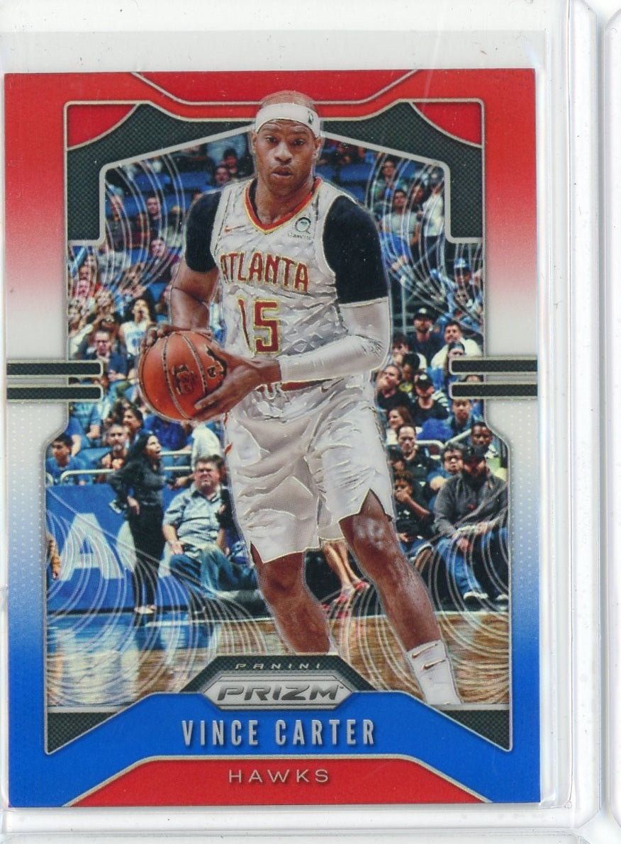 2019-20 Panini Prizm Basketball Vince Carter Red White Blue Prizm Card #33