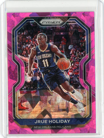 2020-21 Panini Prizm Basketball Jrue Holiday Pink Cracked Ice Prizm Card #75