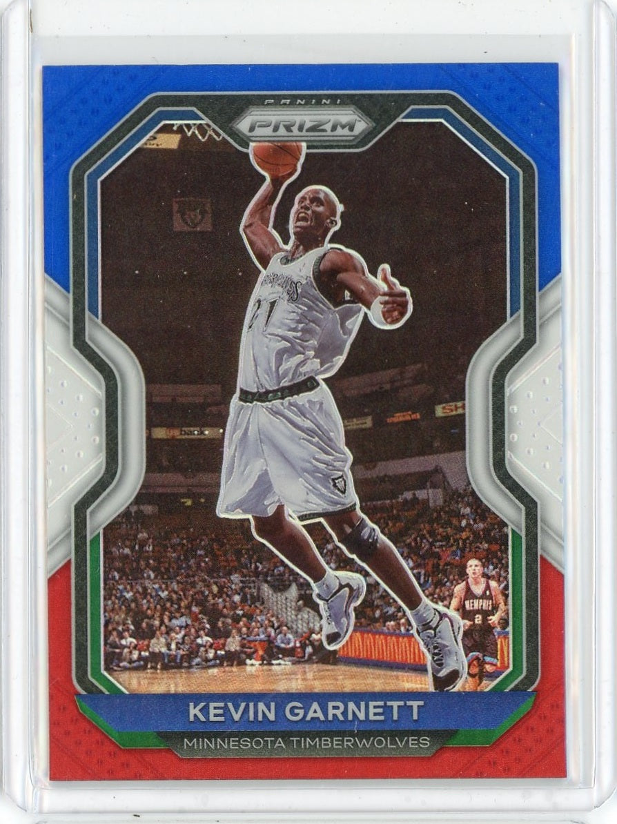 2020-21 Panini Prizm Basketball Kevin Garnett Red White Blue Prizm Card #187