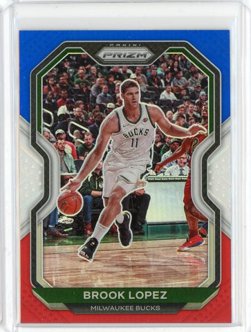 2020-21 Panini Prizm Basketball Brook Lopez Red White Blue Prizm Card #29