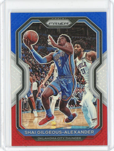 2020-21 Panini Prizm Basketball Shai Gilgeous-Alexander Red White Blue Prizm Card #118