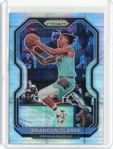 2020-21 Panini Prizm Basketball Brandon Clarke Silver Hyper Prizm Card #228