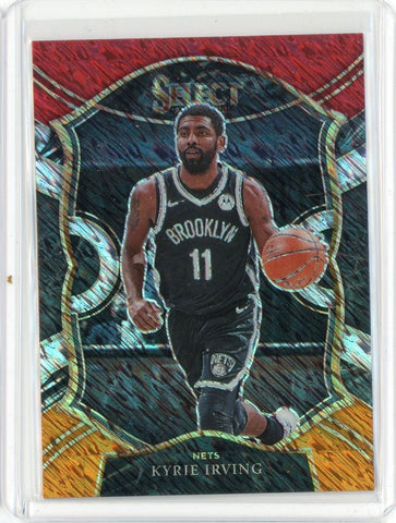 2020-21 Panini Select Basketball Kyrie Irving Concourse Red White Orange Shimmer Prizm Card #42