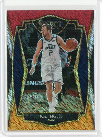 2020-21 Panini Select Basketball Joe Inglis Premier Level Red White Orange Shimmer Prizm Card #131