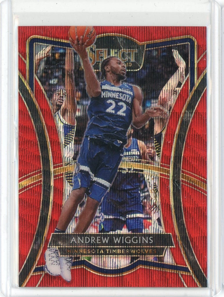 2019-20 Panini Select Basketball Andrew Wiggins Red Wave Prizm Card #132