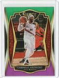 2020-21 Panini Select Basketball Carmelo Anthony Premier Level Green White Purple Prizm Card #132