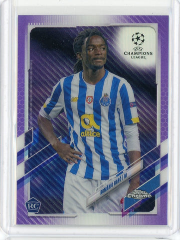 2021 Topps Chrome Soccer Romario Baro Purple Carbon RC Card #32