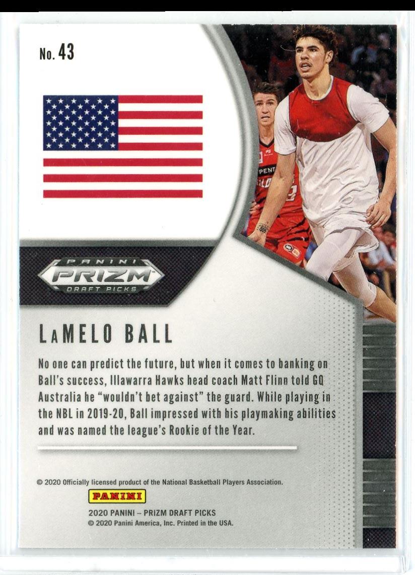 2020-21 Prizm Draft Picks Lamelo Ball RC Card #43