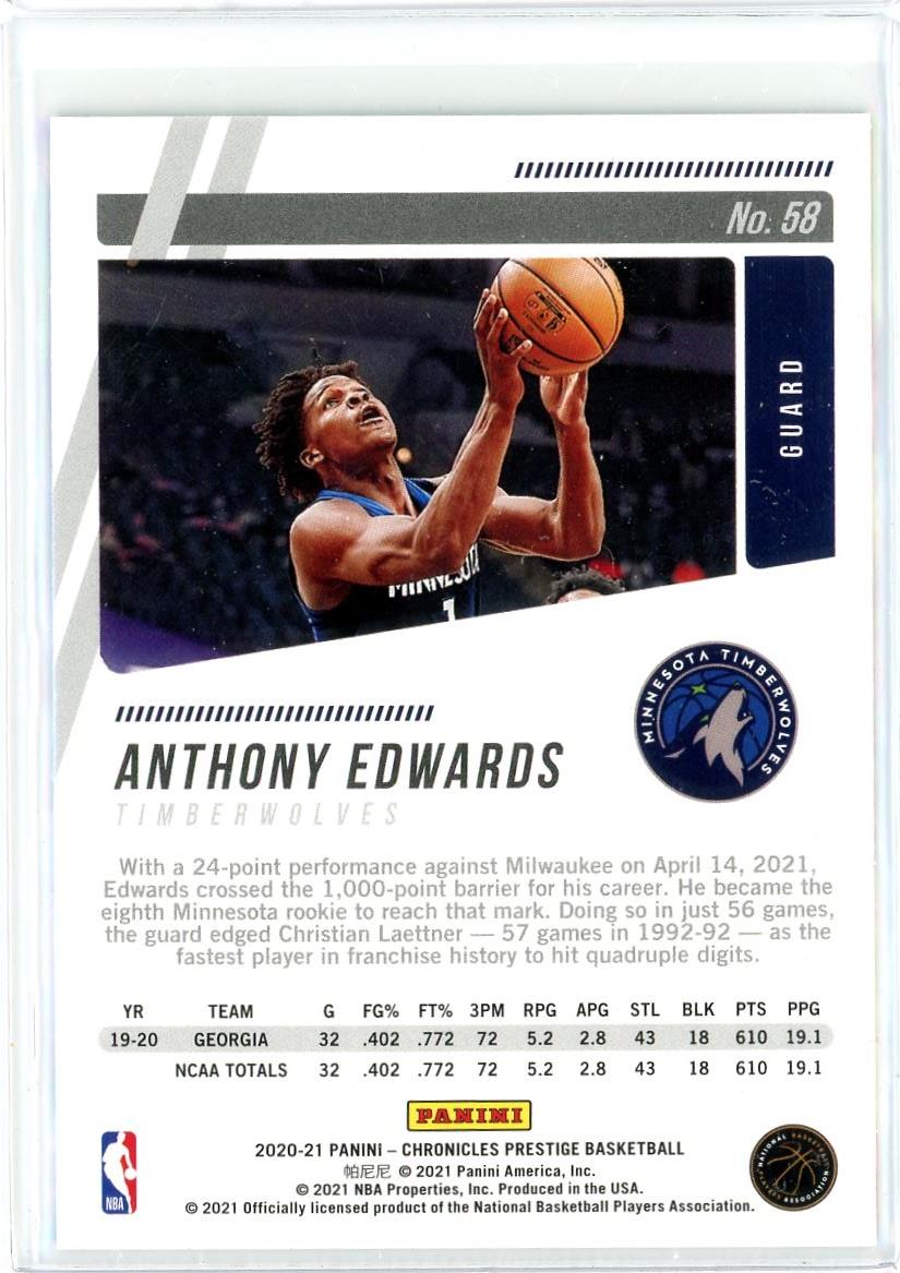 2020-21 Chronicles Anthony Edwards RC Card #58