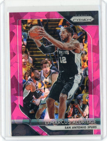 2018-19 Panini Prizm Basketball Lamarcus Aldridge Pink Cracked Ice Prizm Card #291