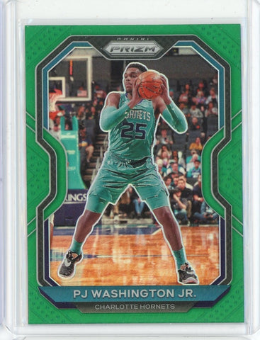 2020-21 Panini Prizm Basketball Pj Washington Green Prizm Card #105