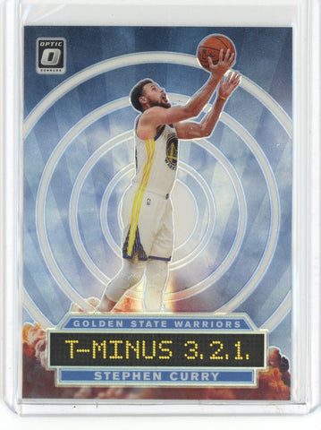 2019-20 Panini Donruss Optic Basketball Stephen Curry T-Minus 3 2 1 Silver Prizm Card #6