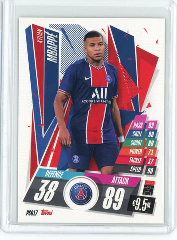2020-21 Topps Match Attax Soccer Kylan Mbappe Card #PSG17