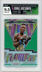 2021 Panini Prizm UFC Israel Adesanya Fearless Green Prizm #3 HGA 9.5 GEM MINT