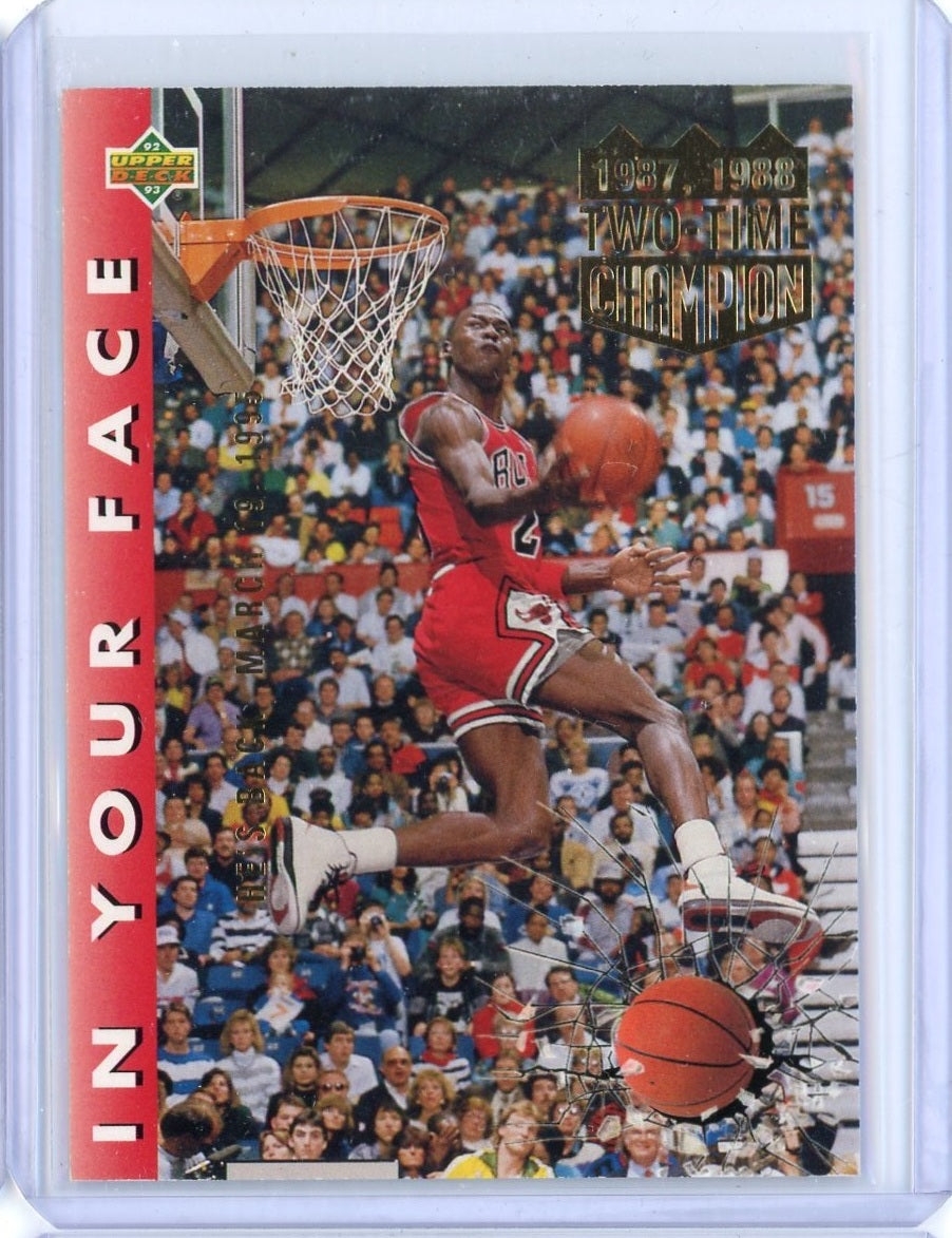 1992-93 Upper Deck Michael Jordan Hang Time In Your Face He's Back Card #453