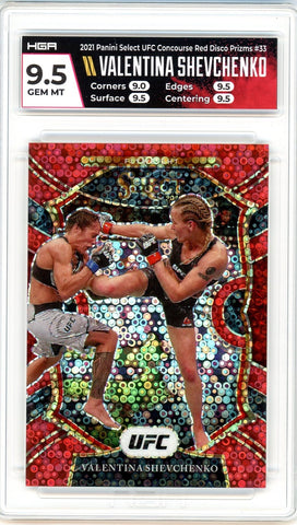 2021 Panini Select UFC Valentina Shevchenko Red Disco #33 HGA 9.5 GEM MINT